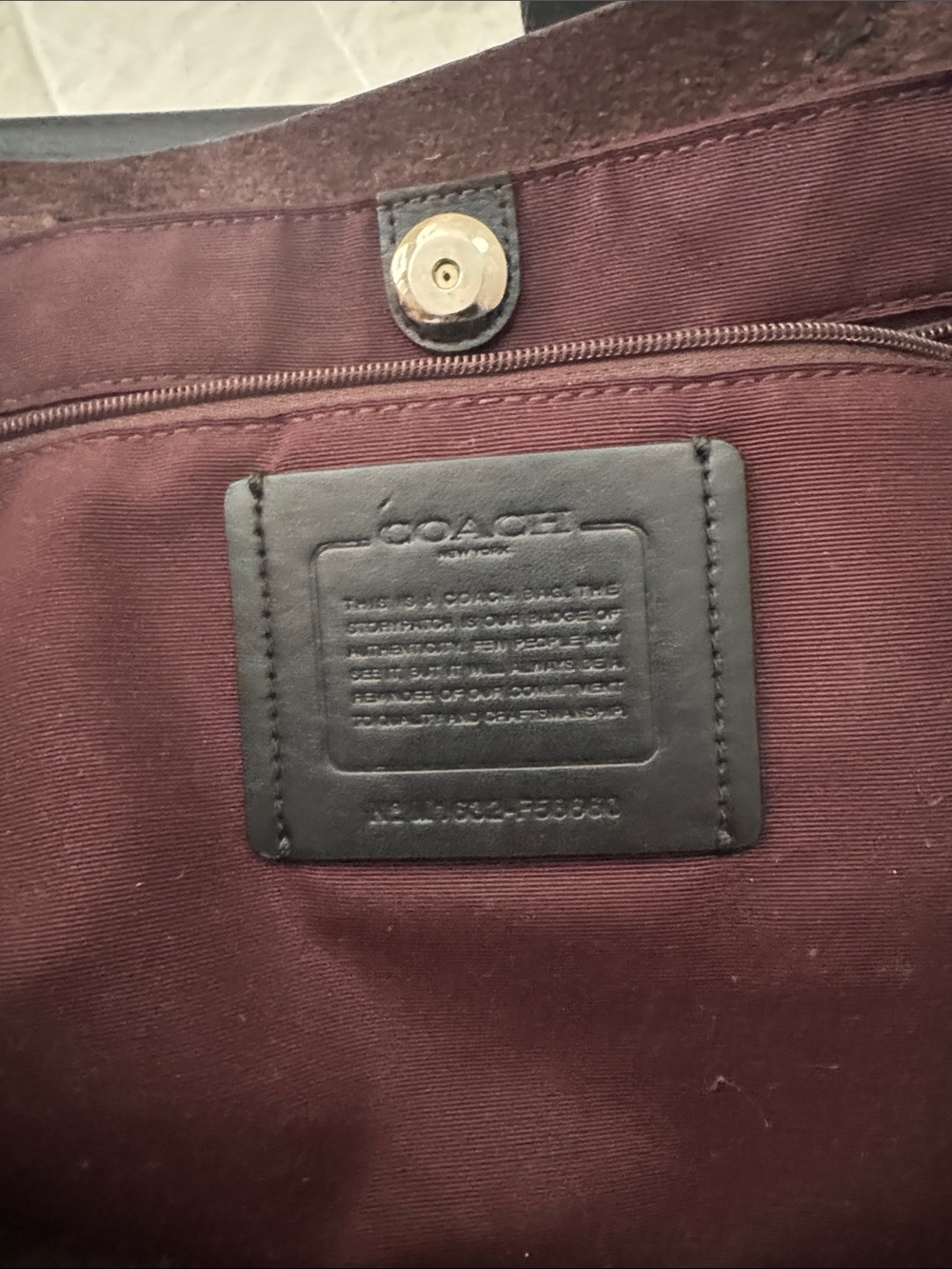 Coach Black Pebbled Leather Tote Bag - Picture 4 of 5